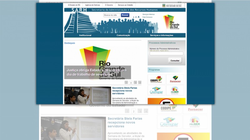 Novo site da SARH