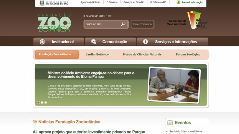 PROCERGS desenvolve novo site da Fundação Zoobotânica RS//