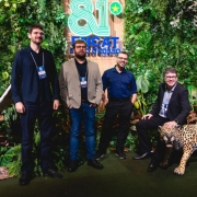 Os colaboradores Douglas Carpenedo, L&uacute;cio Jos&eacute; da Silva FIlho, Fabio Capella e Fabio Dal'Osto